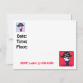 Cute Pirate Party Invitation Kaart (Achterkant)