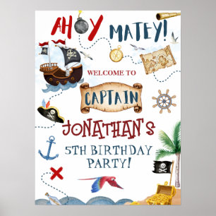 Cute Pirate Party Welkom Poster