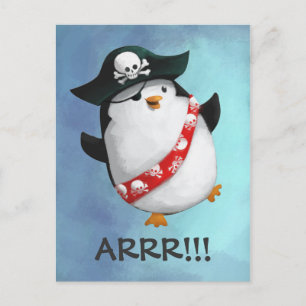 Cute Pirate Penguin Briefkaart