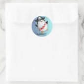 Cute Pirate Penguin Ronde Sticker (Tas)