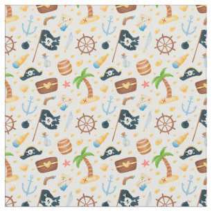Cute Pirate Thormate Nautical Pattern Stof