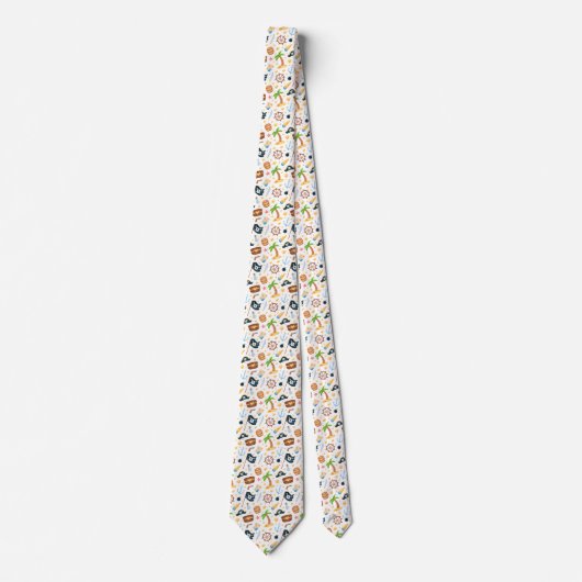 Cute Pirate Thormate Nautical Pattern Stropdas (Voorkant)
