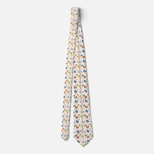 Cute Pirate Thormate Nautical Pattern Stropdas (Achterkant)