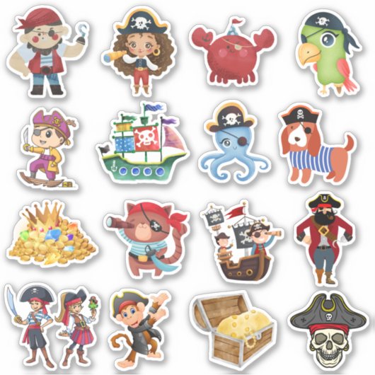 Cute Pirates Scrapbook Sticker Pack #004 (Voorkant)
