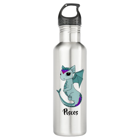 Cute Pisces Dragon conception bouteille d'eau zodi (Devant)