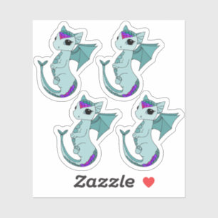 Cute Pisces Dragon design zodiac autocollant