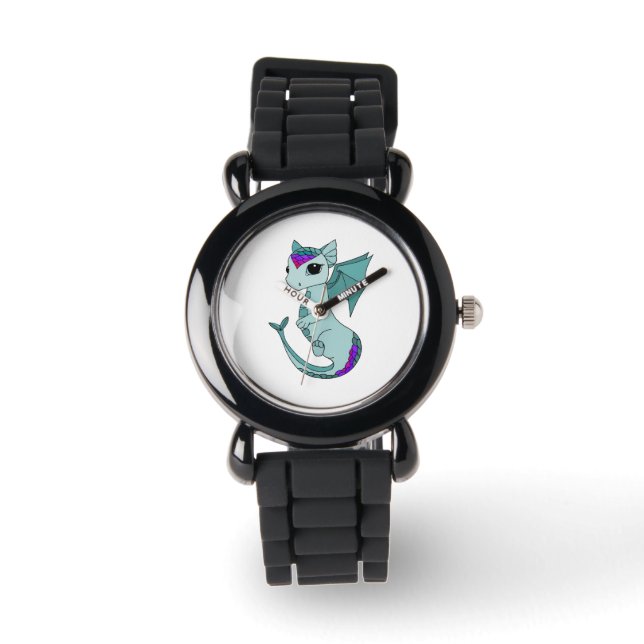 Cute Pisces Dragon design zodiac montre (Recto)