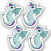 Cute Pisces Dragon design zodiac sticker (Devant)