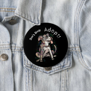 Cute Pit Bull "Adopt!, niet winkelen" Ronde Button 4,0 Cm