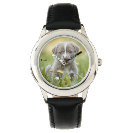 Cute Pit Bull Kid's Personalized Horloge