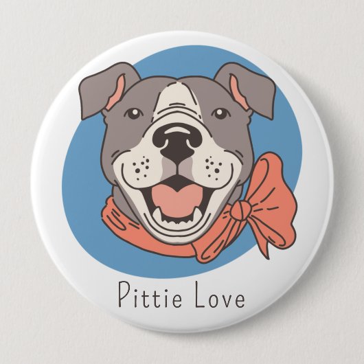Cute Pit Bull Ronde Button 4,0 Cm (Voorkant)