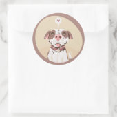 Cute Pit Bull Ronde Sticker (Tas)