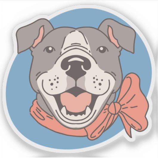 Cute Pit Bull Sticker (Voorkant)