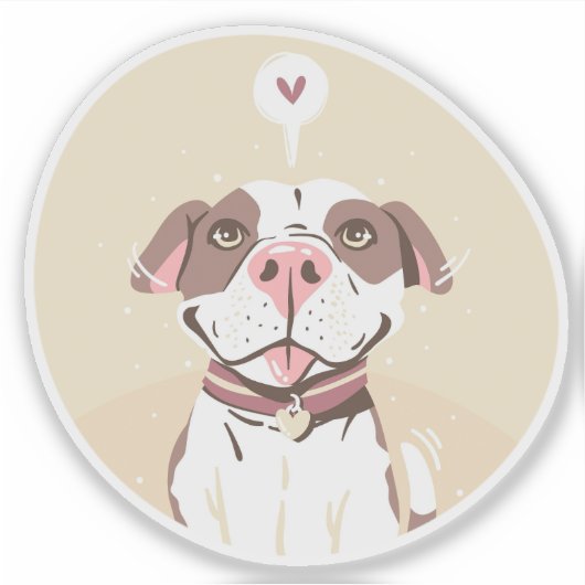 Cute Pit Bull Sticker (Voorkant)