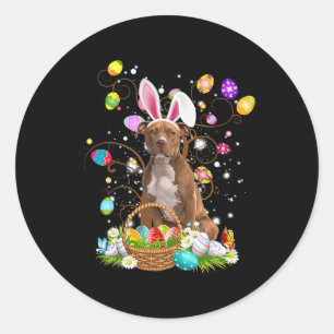 Cute Pitbull Egg Shirt Paasdag Pap Dog mama Ronde Sticker