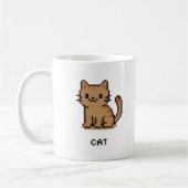 Cute Pixel Art Cat Mug (Gauche)