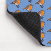 Cute Pixel Art European Robin Red Breast Pattern Muismat (Hoek)