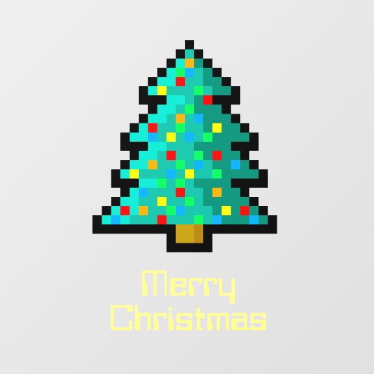 Cute Pixel Art kerstboom Funny Geeky Custom Raamsticker (Vel)