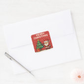 Cute pixel art Santa Claus Vierkante Sticker (Envelop)