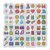 Cute Pixel Art Sticker Pack – Retro 8-Bit Kawaii I (Devant)
