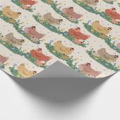 Cute Pixel Chickens Pattern Cadeaupapier (Hoek)