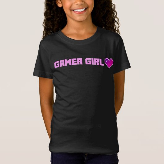 Cute Pixel Heart Gamer shirt (Voorkant)