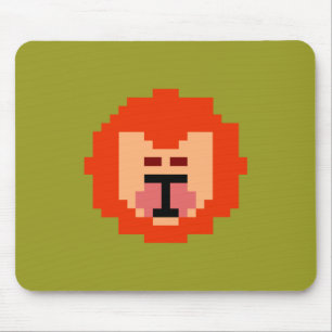 Cute pixel leeuw gezicht  kussensloop muismat