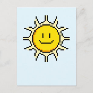 Cute Pixel Sun Briefkaart