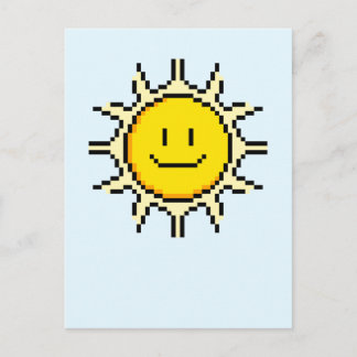 Cute Pixel Sun Briefkaart