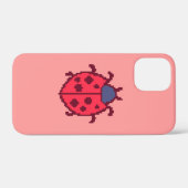 Cute pixeled ladybug insect werpt kussen Case-Mate iPhone case (Achterkant (horizontaal))