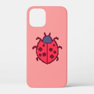 Cute pixeled ladybug insect werpt kussen iPhone 12 mini hoesje