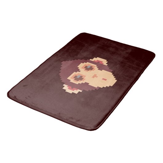 Cute pixeled monkey face notitieboek HP notebook s Badmat (Gekanteld)