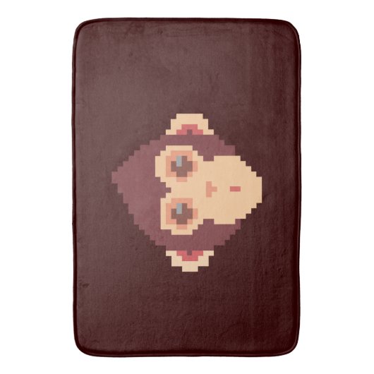 Cute pixeled monkey face notitieboek HP notebook s Badmat (Voorkant Verticaal)