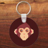 Cute pixeled monkey face notitieboek HP notebook s Sleutelhanger (Voorkant)