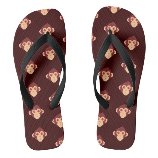 Cute pixeled monkey face notitieboek HP notebook s Teenslippers (Voetbed)