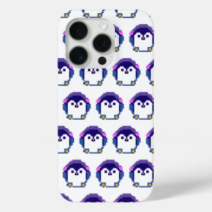 Cute pixeled pinguin baby werpen kussen iPhone 15 pro case