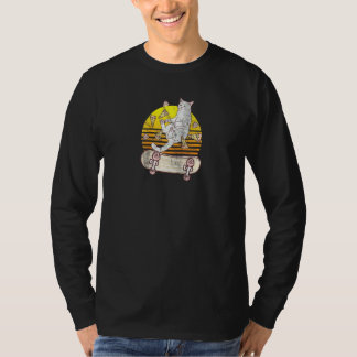 Cute Pizza Cat Eigenaar Skateboarder Skateboarder T-shirt