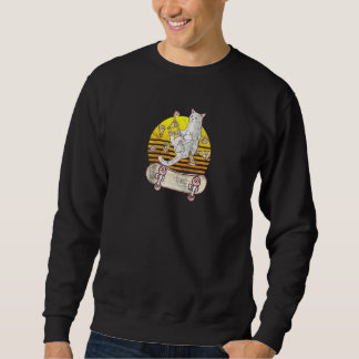 Cute Pizza Cat Eigenaar Skateboarder Skateboarder Trui