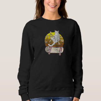 Cute Pizza Cat Eigenaar Skateboarder Skateboarder Trui