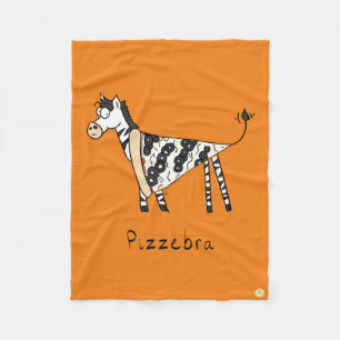 Cute Pizza Funny Zebra Kinder Cartoon Fleece Deken