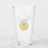 Cute Pizza Funny Zebra Kinder Cartoon Glas (Achterkant)