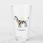 Cute Pizza Funny Zebra Kinder Cartoon Glas (Voorkant)