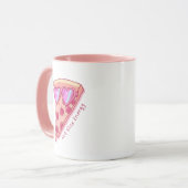 Cute Pizza Lover Mug with Pink Heart Sunglasses (Devant gauche)