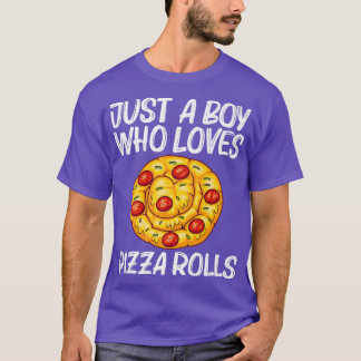 Cute Pizza Roll Design For Boys Kids Pizza Snack F T-shirt