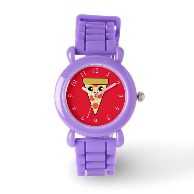 Cute Pizza Slice Horloge (Voorkant)