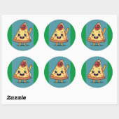 Cute Pizza Slice Ronde Sticker (Vel)