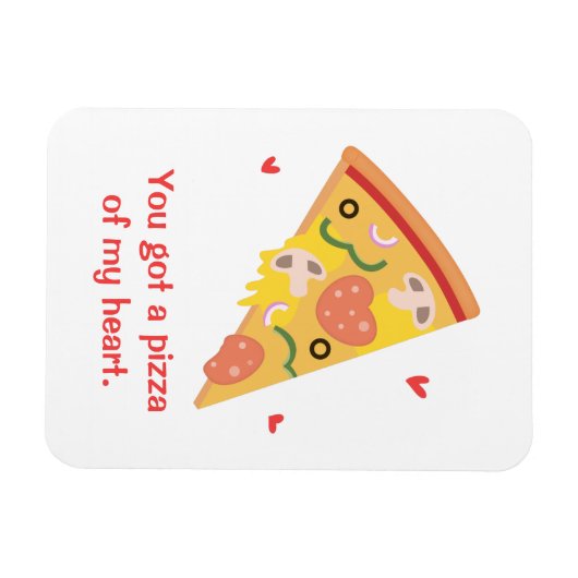 Cute Pizza van mijn Heart Pun Love Humor Magneet (Horizontaal)