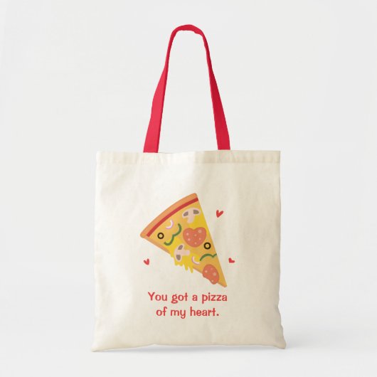 Cute Pizza van mijn Heart Pun Love Humor Tote Bag (Voorkant)