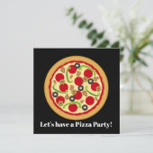 Cute pizzaparty elk doel kaart (Staand voorkant)