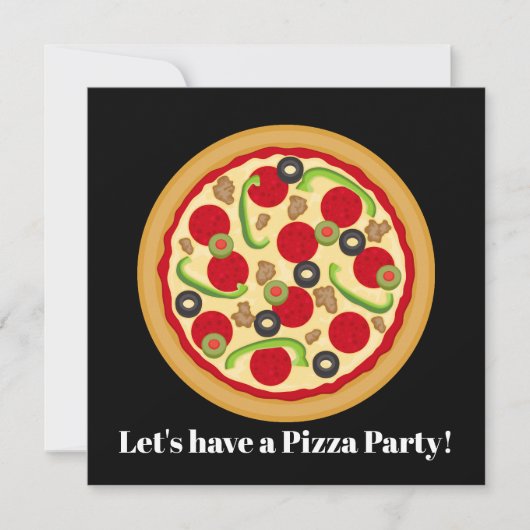 Cute pizzaparty elk doel kaart (Voorkant)